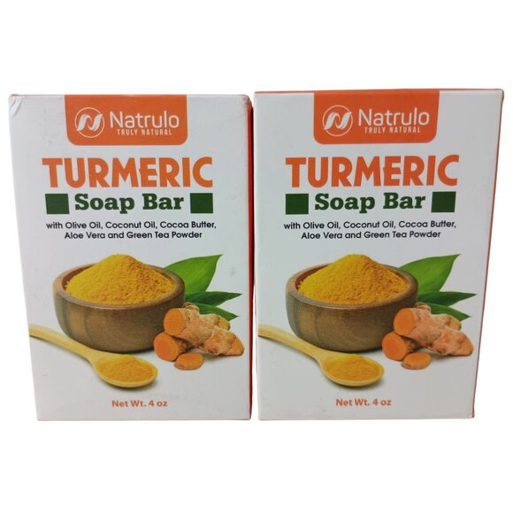 2 Pack Natrulo Turmeric Soap Bar 4 Oz - Picture 1 of 4